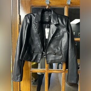 Black leather 7 for all mankind jacket